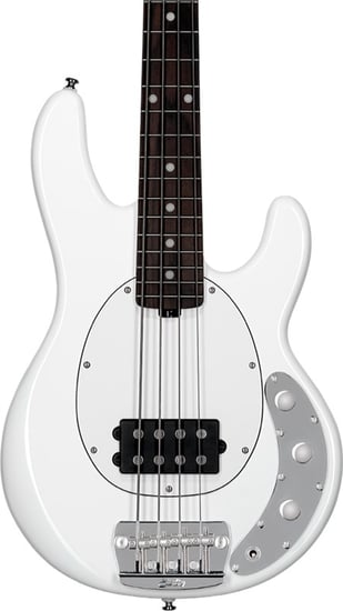 Sterling RAYSS4 StringRay Short-Scale Bass, Olympic White