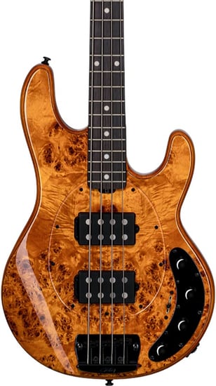 Sterling RAY34HH StingRay HH Poplar Burl Bass, Amber