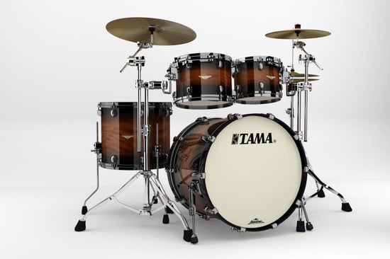 Tama BG42ZBNS Starclassic Bubinga 4 Piece Shell Pack (Natural Bubinga Burst, Black Nickel)