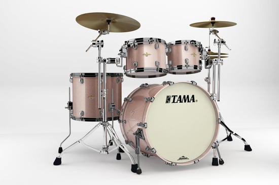 Tama BG42ZBNS Starclassic Bubinga 4 Piece Shell Pack (Pink Champagne Sparkle, Black Nickel)