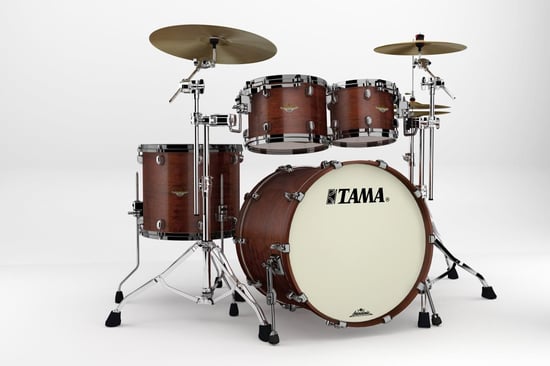 Tama BG42ZBNS Starclassic Bubinga 4 Piece Shell Pack (Satin Bubinga, Black Nickel)