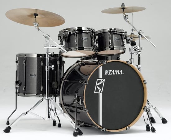 Tama MK52HZBNS Superstar HyperDrive Maple 5 Piece Kit (Midnight Gold Sparkle) w/Black Nickel