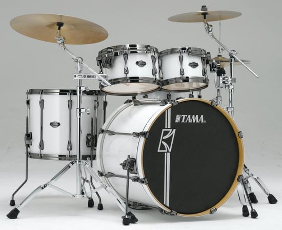 Tama MK52HZBNS Superstar HyperDrive Maple 5 Piece Shell Pack (Sugar White) w/Black Nickel