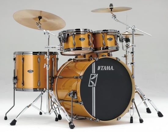 Tama ML52HZBNS Superstar HyperDrive Maple 5 Piece Shell Pack (Golden Yellow Metallic) w/Black Nickel