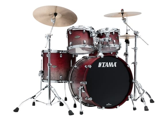 Tama WBS42S Starclassic Walnut Birch 4 Piece Shell Pack, Satin Burgundy Fade