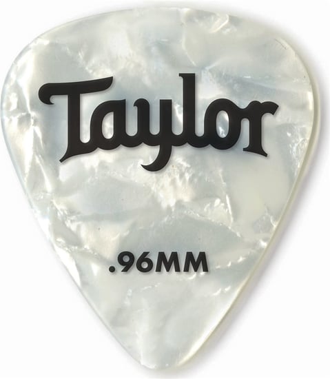 Taylor 80714 Celluloid 351 Picks, .96mm, White Pearl, 12 Pack