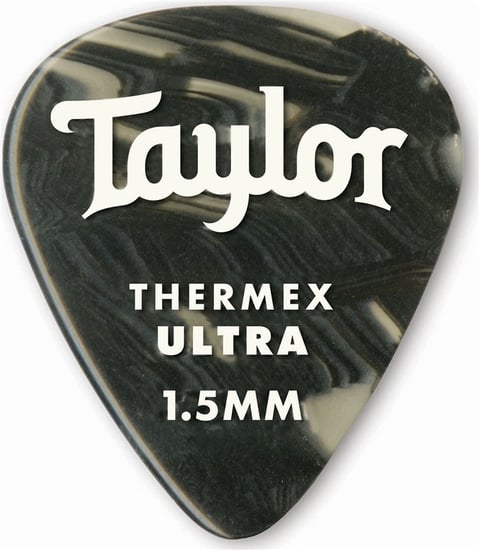 Taylor 80718 Thermex Ultra 351 Picks, 1.5mm, Black Onyx, 6 Pack