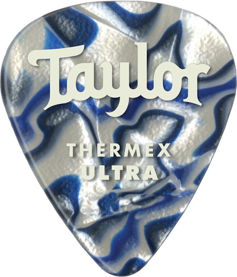 Taylor 80727 Thermex Ultra 351 Picks, 1.25mm, Blue Swirl, 6 Pack