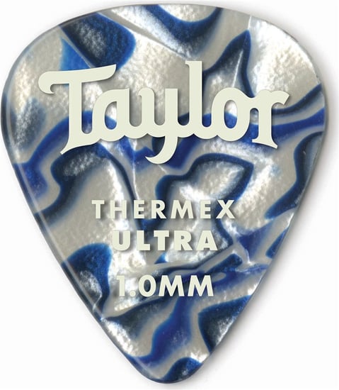 Taylor 80729 Thermex Ultra 351 Picks, 1mm, Blue Swirl, 24 Pack