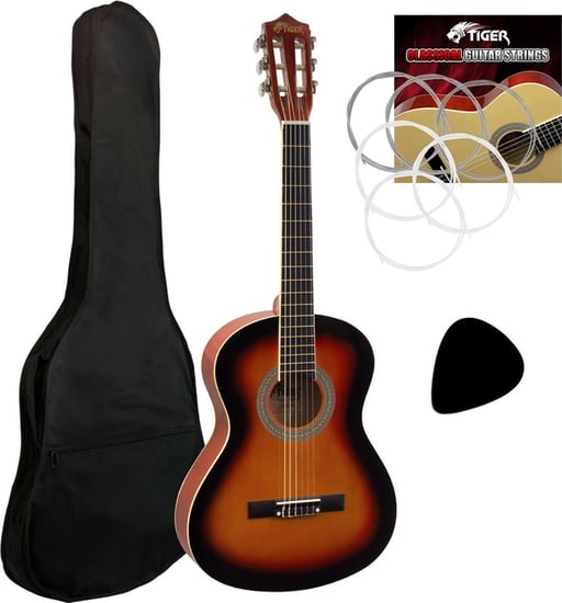 Tiger CLG2-34-SB 3/4 Classical Guitar, Sunburst