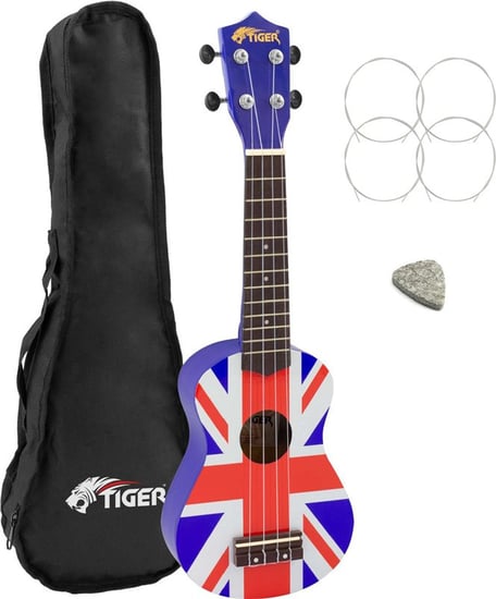 Tiger UKE10 Soprano Ukulele with Bag, Union Jack