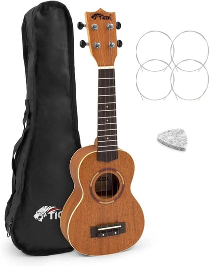 Tiger UKE14-NT, Soprano Ukulele, Mahogany Body and Top with Gig Bag