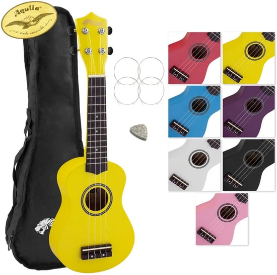 Tiger UKE7 Soprano Beginners Ukulele with Gig Bag, Yellow