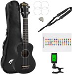 Tiger UKEKIT-BK, Soprano Ukulele Kit, Black