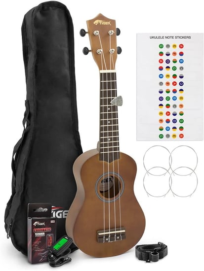 Tiger UKEKIT-NT, Soprano Ukulele Kit, Natural 