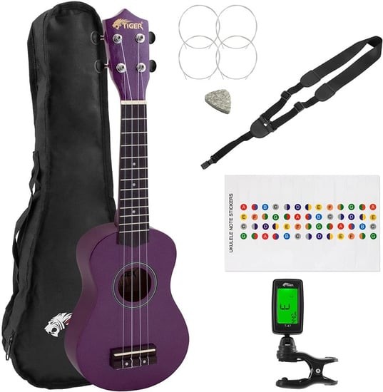 Tiger UKEKIT-PP, Soprano Ukulele Kit, Purple