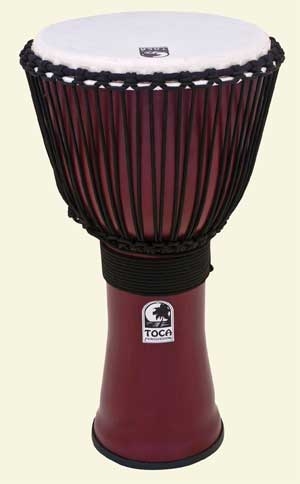 Toca Freestyle II Rope Tuned Djembe (12in, Dark Red)