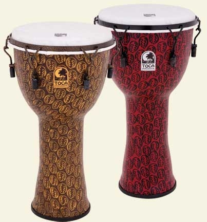 Toca Freestyle II Mechanically Tuned Djembe (12in, Red Mask)