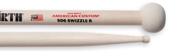 Vic Firth American Custom SD6 Swizzle Wood Tip Drumsticks, Hard Felt Butt