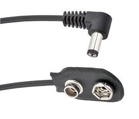 Voodoo Labs Power Cable Battery Clip Connector (Right Angled, 46cm)