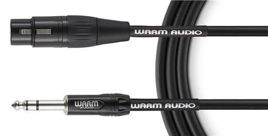 Warm Audio Pro Series Studio and Live XLR Female to TRS Jack Cable, 2m