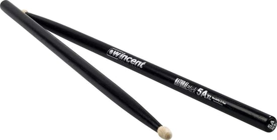 Wincent Hickory Coloured 5A XL Wood Tip Drumsticks (Black)