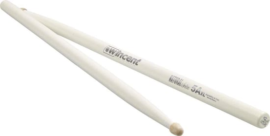 Wincent Hickory Coloured 5A XL Wood Tip Drumsticks (White)