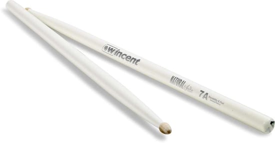 Wincent Hickory Coloured 7A Wood Tip Drumsticks (White)