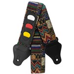 World Rhythm Guitar Strap Floral Aztec Embroidered Strap inc Pick Holder & Picks