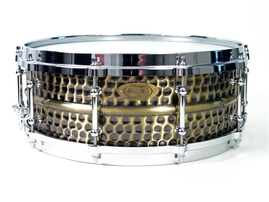 WorldMax Brass Nickel Hammered Snare, 14x5in 