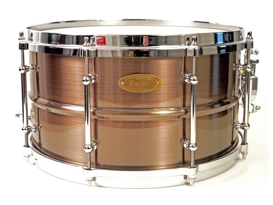 WorldMax Red Copper Brushed Brass Snare, 14x6.5in 