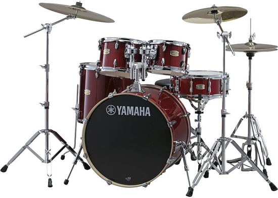 Yamaha SBP0F5 Stage Custom Birch 5 Piece Shell Pack w/600 Hardware (Cranberry Red)