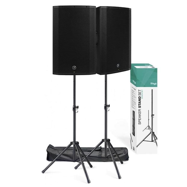 Mackie Thump15BST Bundle With Speakers Stands