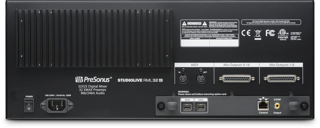 StudioLive RML32AI Rack Mount Digital Mixer back