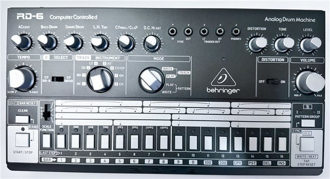 Behringer RD-6 Analog Drum Machine, Black, Second-Hand