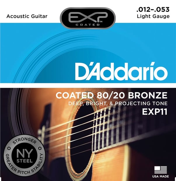 D Addario EXP11 Coated 80 20 Bronze Acoustic Light 12 53