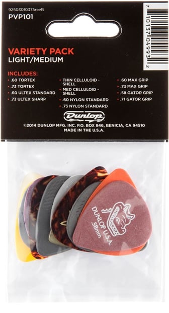 Dunlop PVP101 Pick Variety Pack Back