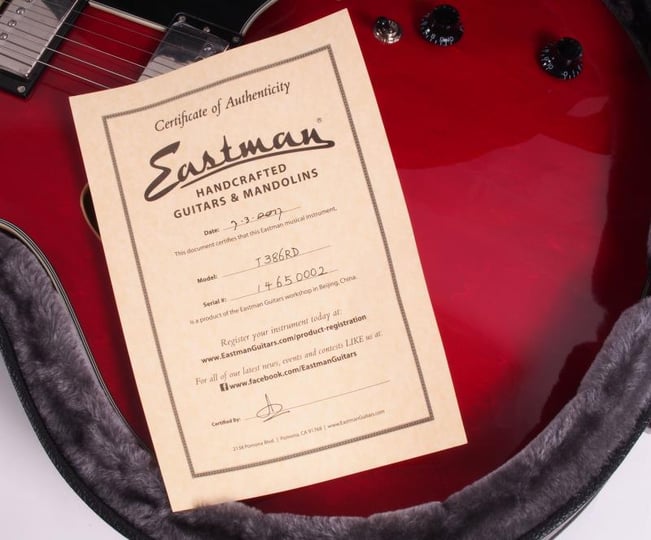 Eastman T386 Center Block Thinline Red Case