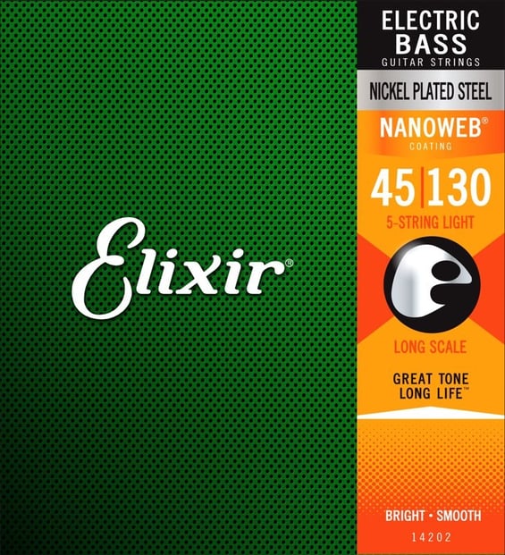 Elixir 14202 Nickel Plated Steel Nanoweb Bass 5 String GAK