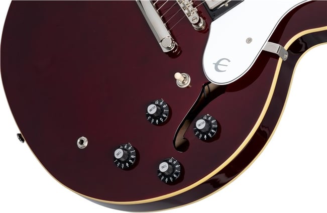 Epiphone Noel Gallagher Riviera Wine Red Knobs