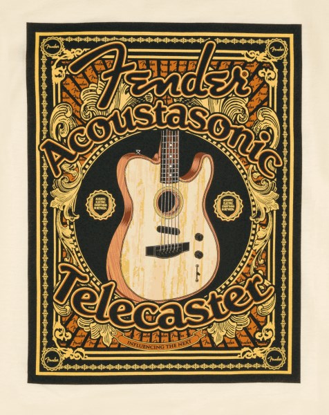 Fender Acoustasonic Tele T-Shirt Cream