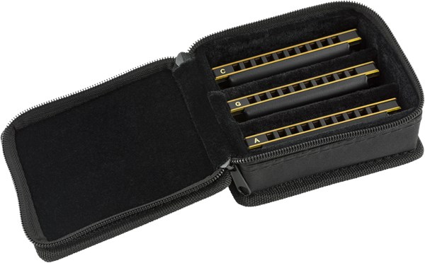 Fender Blues DeVille Harmonica Pack of 3 with Case