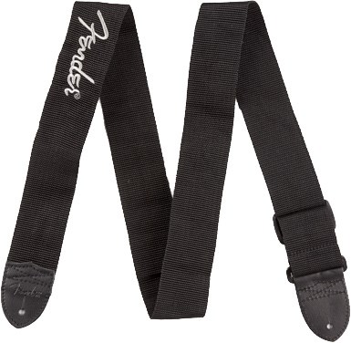 Fender Poly Strap Black w/Grey Fender Logo