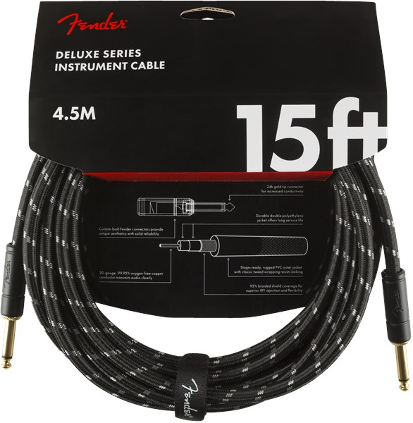 Fender Deluxe Cable 15ft Black Tweed