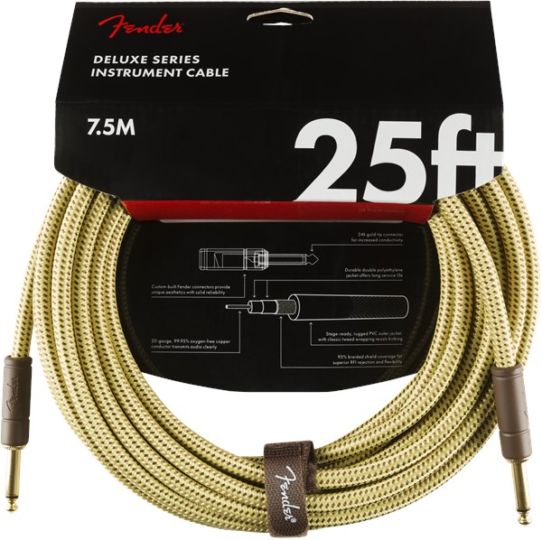 Fender Deluxe Cable 7.6m/25ft Tweed