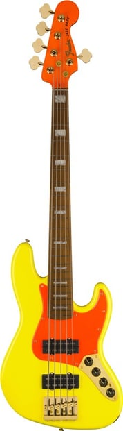 Fender MonoNeon Jazz Bass V, Neon Yellow