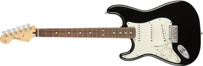 Player Stratocaster Left Hand Black Pau Ferro