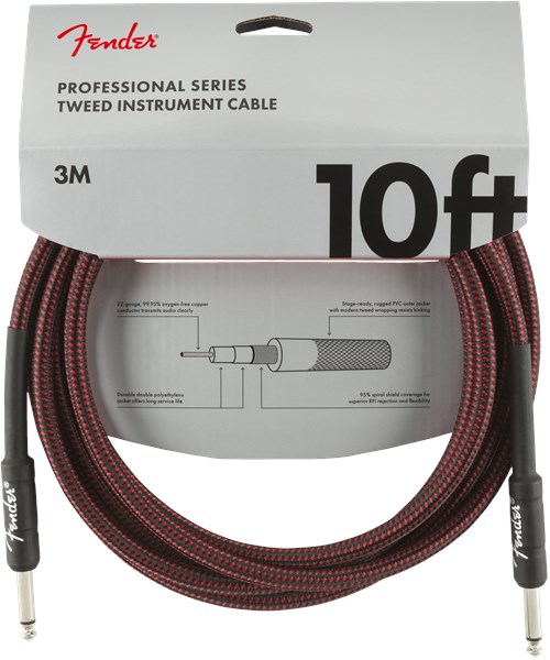 Fender Professional Cable 3m/10ft Red Tweed