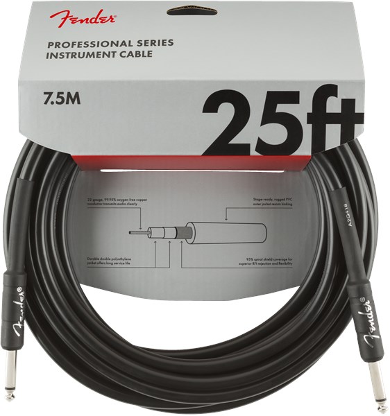 Fender Professional Cable 7.6m/25ft Black