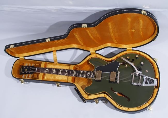 Gibson memphis 1964 es 345 vos deals in an olive drab green